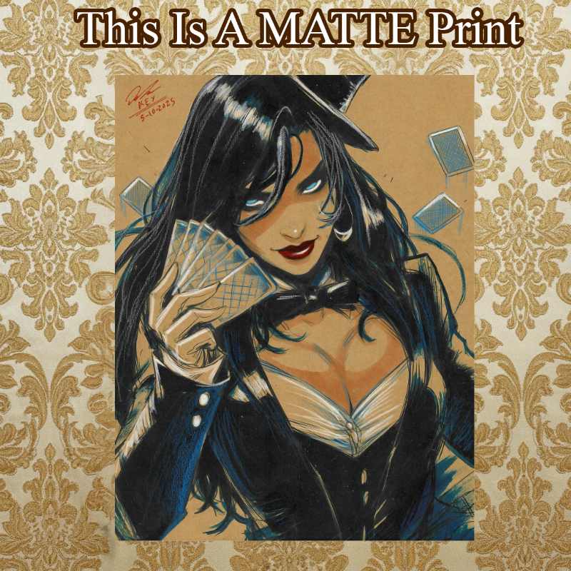 Zatanna Art Illustration Hard Signed 8.5x11in Fine Art PRINT