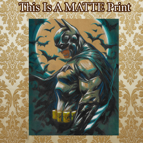 Batman Art Illustration Hard Signed 8.5x11in Fine Art PRINT