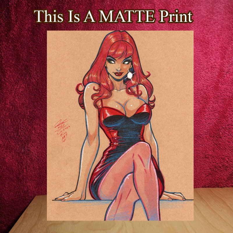 Mary Jane Art Illustration Hard Signed 8.5x11in Fine Art PRINT