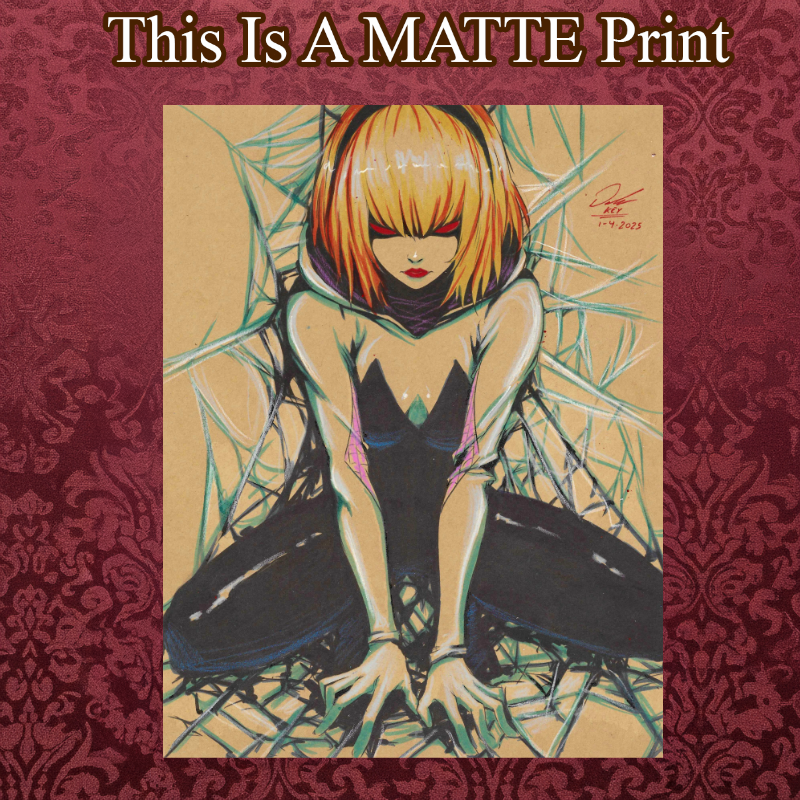Spider Gwen Art Illustration Hard Signed 8.5x11in Fine Art PRINT