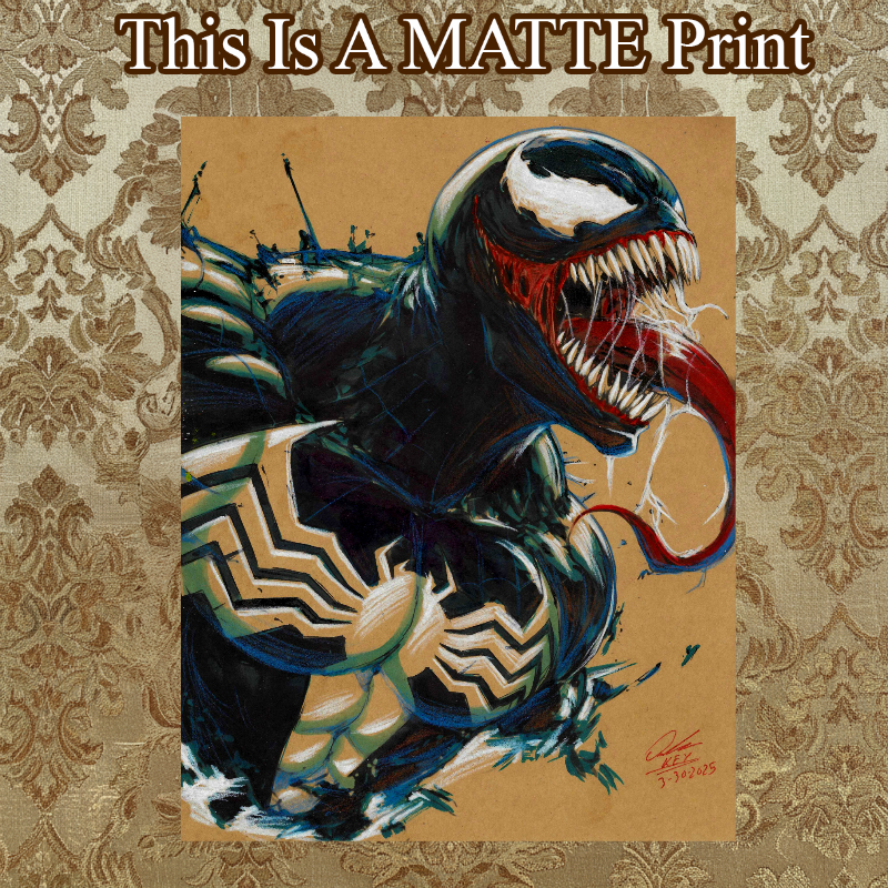 Venom Art Illustration Hard Signed 8.5x11in Fine Art PRINT