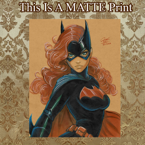 Batgirl Art Illustration Hard Signed 8.5x11in Fine Art PRINT