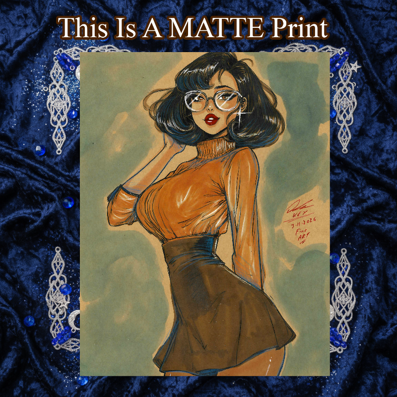 Velma Dinkley Art Illustration Hard Signed 8.5x11in Fine Art PRINT