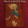 Supergirl Art Illustration Hard Signed 8.5x11in Fine Art PRINT
