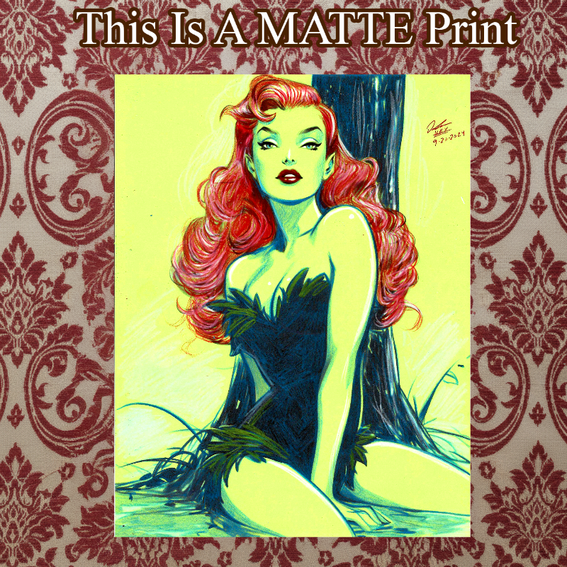 Poison Ivy Art Illustration Hard Signed 8.5x11in Fine Art PRINT