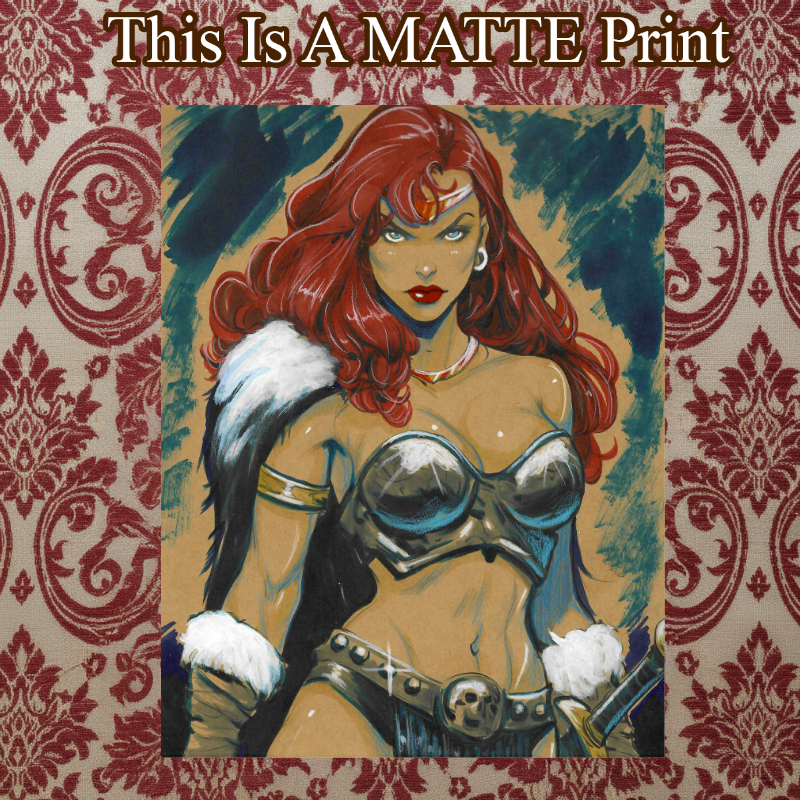 Red Sonja Art Illustration Hard Signed 8.5x11in Fine Art PRINT