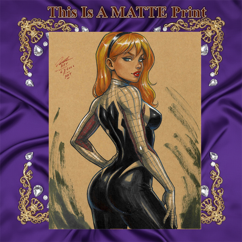 Gwen Stacy Art Illustration Hard Signed 8.5x11in Fine Art PRINT