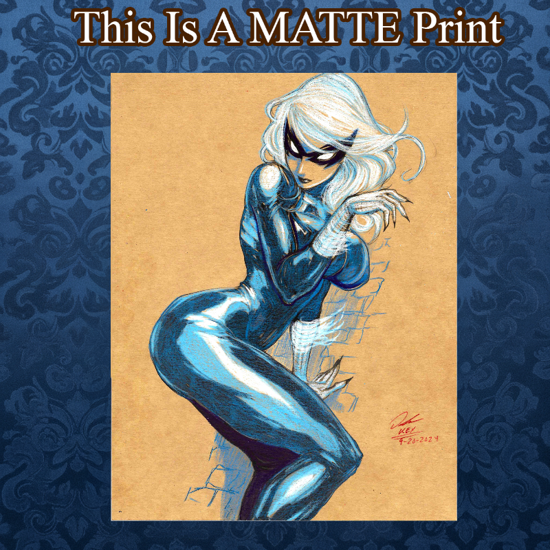 Black Cat Art Illustration Hard Signed 8.5x11in Fine Art PRINT