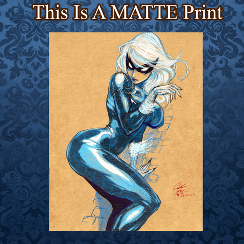 Black Cat Art Illustration Hard Signed 8.5x11in Fine Art PRINT