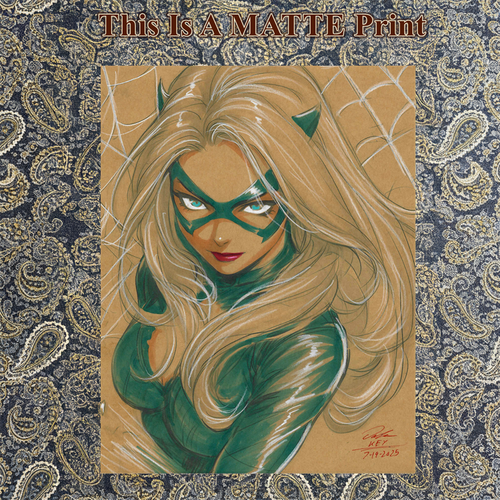Black Cat Art Illustration Hard Signed 8.5x11in Fine Art PRINT