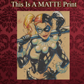 Harley Quinn Art Illustration Hard Signed 8.5x11in Fine Art PRINT