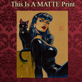 Catwoman Art Illustration Hard Signed 8.5x11in Fine Art PRINT