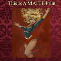 Supergirl Art Illustration Hard Signed 8.5x11in Fine Art PRINT