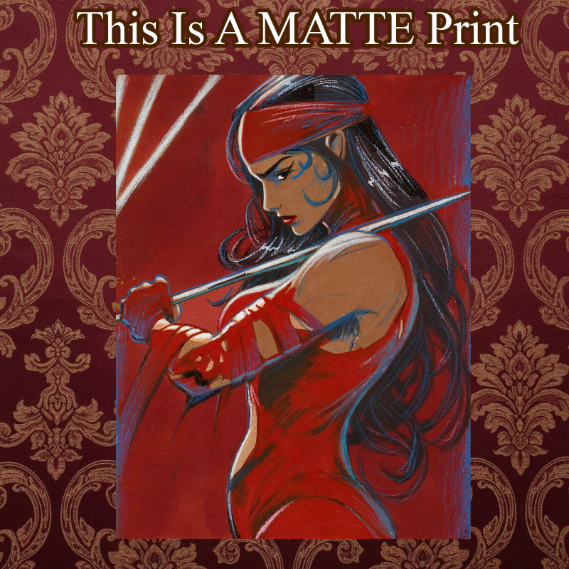 Elektra Art Illustration Hard Signed 8.5x11in Fine Art PRINT