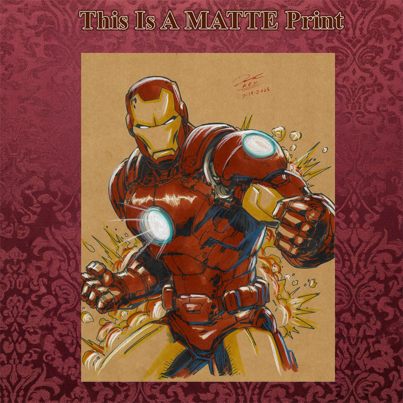 Ironman Art Illustration Hard Signed 8.5x11in Fine Art PRINT