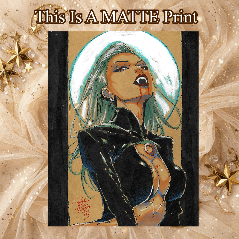 Vampire Art Illustration Hard Signed 8.5x11in Fine Art PRINT