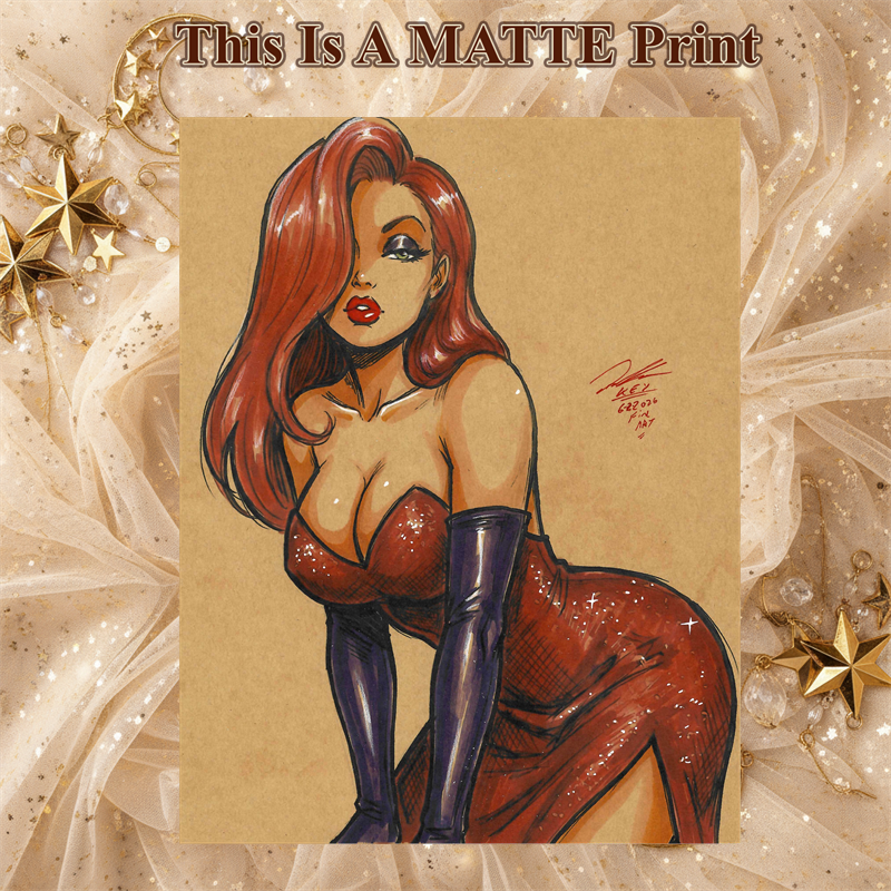 Jessica Rabbit Art Illustration Hard Signed 8.5x11in Fine Art PRINT