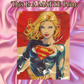 Supergirl Art Illustration Hard Signed 8.5x11in Fine Art PRINT