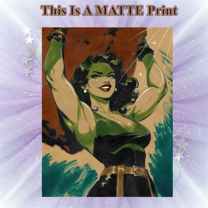 She Hulk Art Illustration Hard Signed 8.5x11in Fine Art PRINT