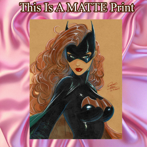 Batgirl Art Illustration Hard Signed 8.5x11in Fine Art PRINT