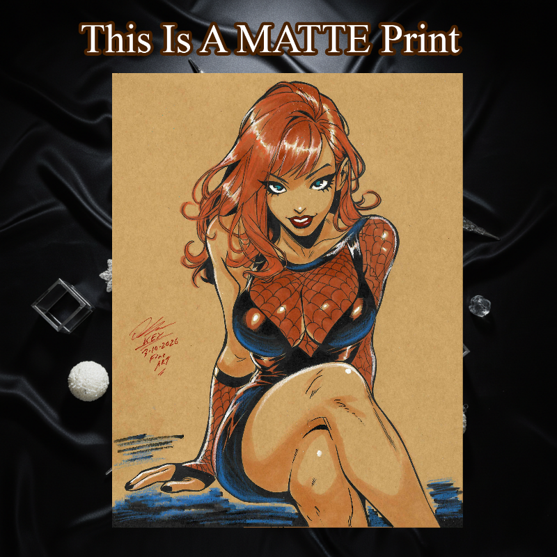 Mary Jane Art Illustration Hard Signed 8.5x11in Fine Art PRINT