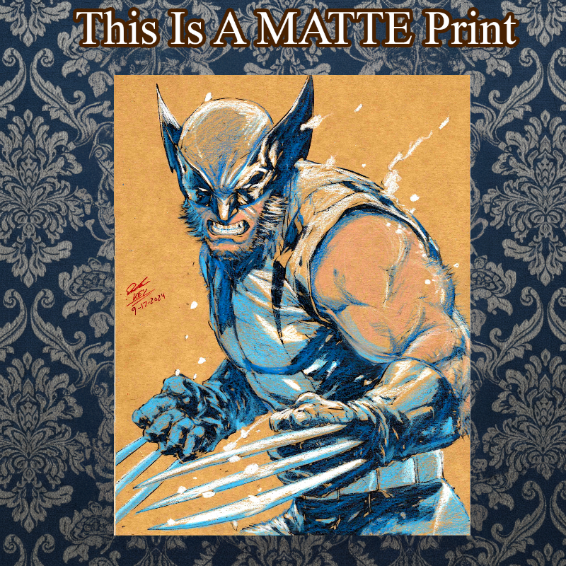 Wolverine Art Illustration Hard Signed 8.5x11in Fine Art PRINT