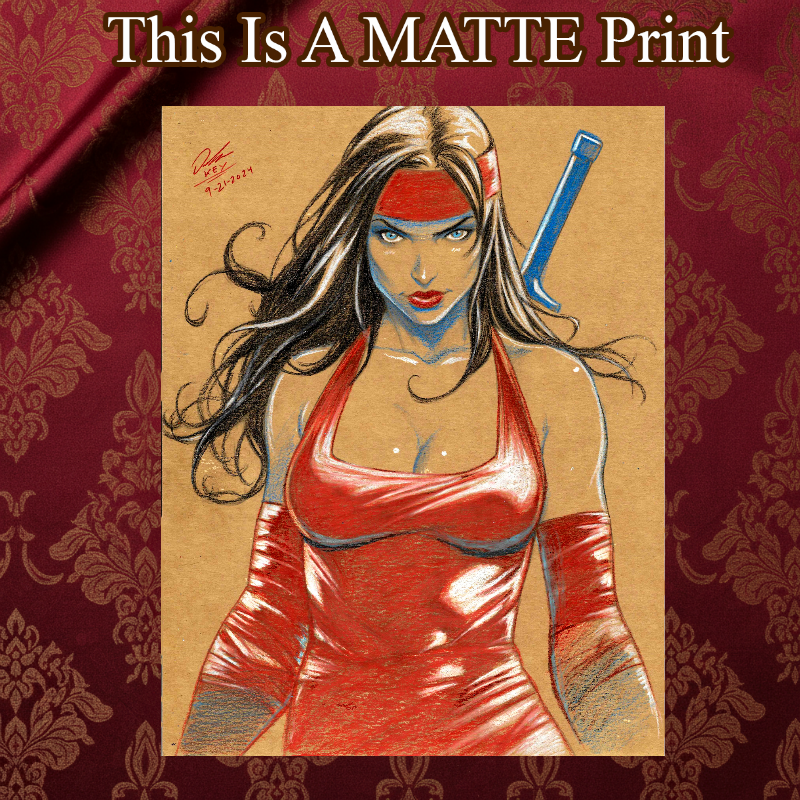 Elektra Art Illustration Hard Signed 8.5x11in Fine Art PRINT