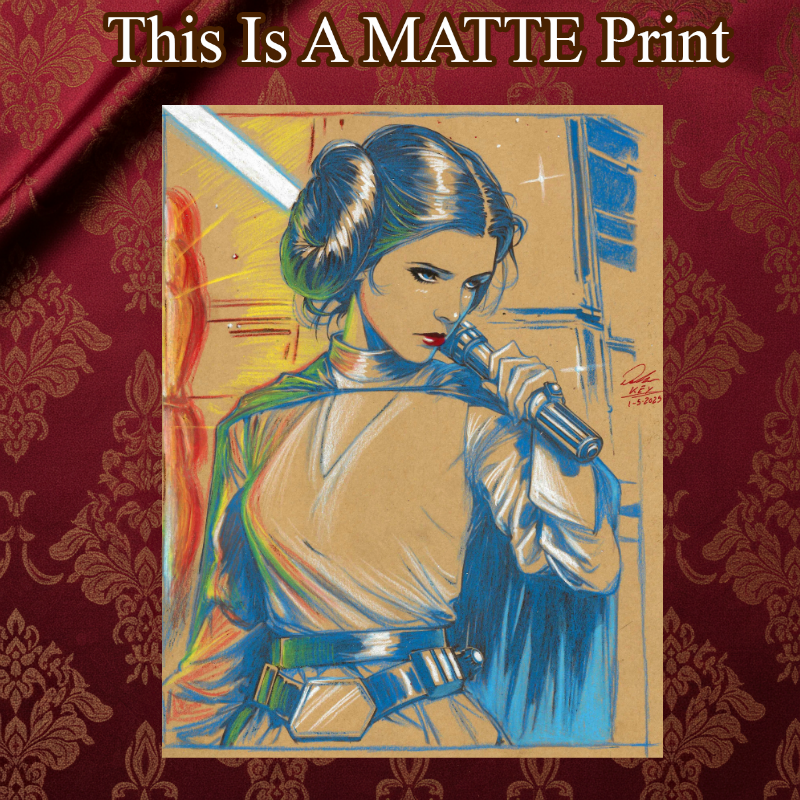 Princess Leia Art Illustration Hard Signed 8.5x11in Fine Art PRINT