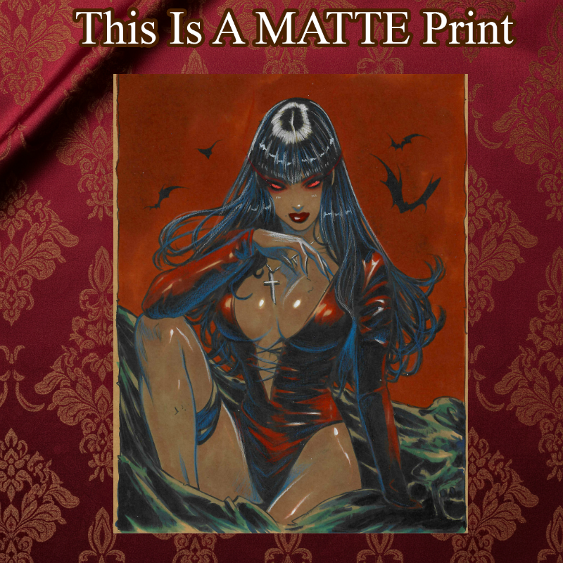 Vampirella Art Illustration Hard Signed 8.5x11in Fine Art PRINT