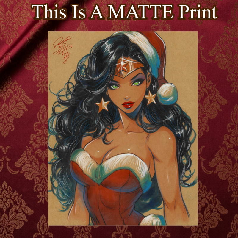 Wonder Woman Art Illustration Hard Signed 8.5x11in Fine Art PRINT