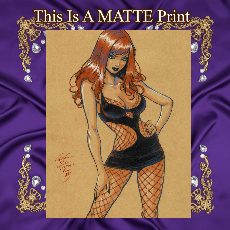 Mary Jane Art Illustration Hard Signed 8.5x11in Fine Art PRINT
