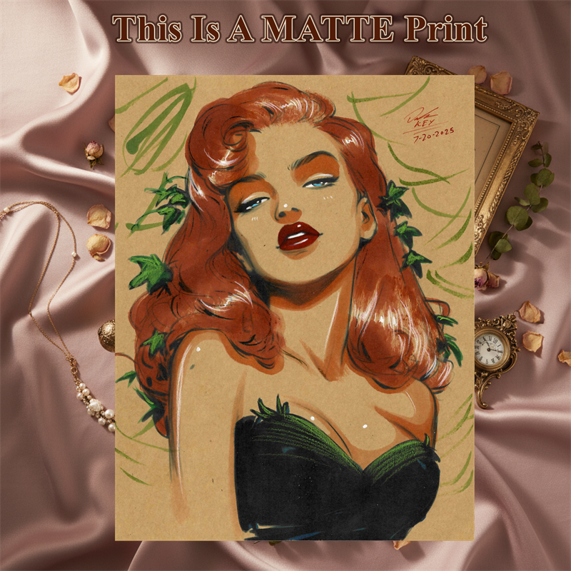Poison Ivy Art Illustration Hard Signed 8.5x11in Fine Art PRINT