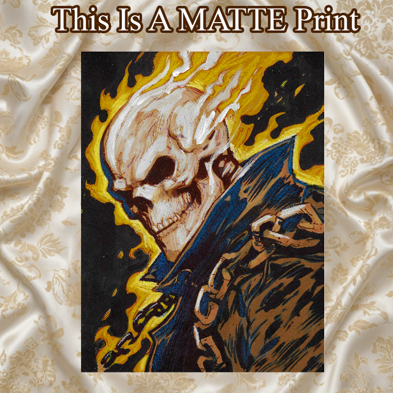 Ghost Rider Art Illustration Hard Signed 8.5x11in Fine Art PRINT