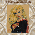 Supergirl Art Illustration Hard Signed 8.5x11in Fine Art PRINT