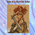 Red Sonja Art Illustration Hard Signed 8.5x11in Fine Art PRINT