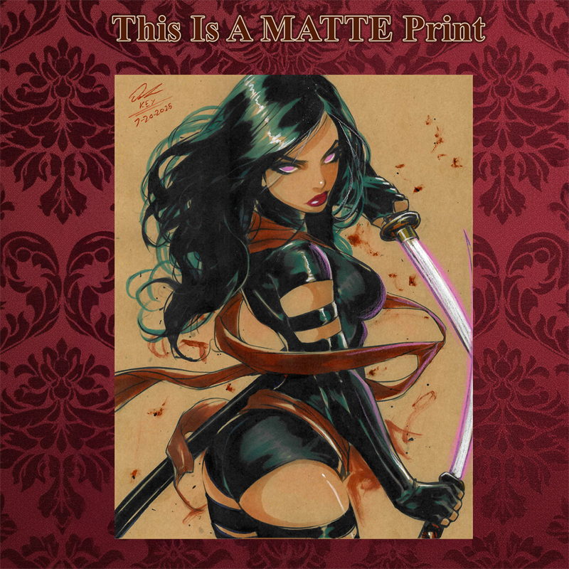 Psylocke Art Illustration Hard Signed 8.5x11in Fine Art PRINT