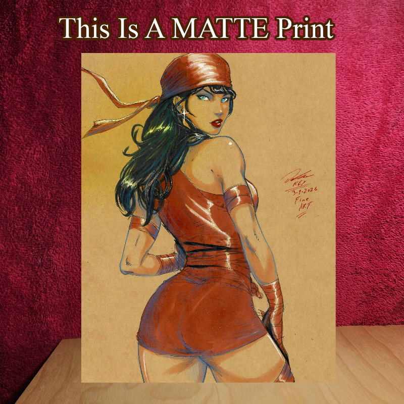 Elektra Art Illustration Hard Signed 8.5x11in Fine Art PRINT