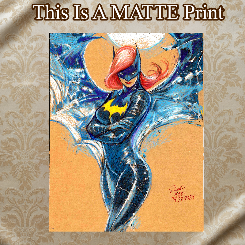 Batgirl Art Illustration Hard Signed 8.5x11in Fine Art PRINT