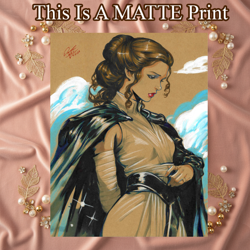 Princess Leia Art Illustration Hard Signed 8.5x11in Fine Art PRINT