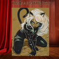 Black Cat Art Illustration Hard Signed 8.5x11in Fine Art PRINT