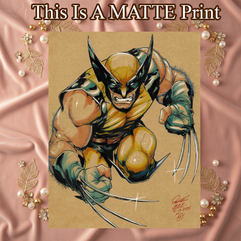 Wolverine Art Illustration Hard Signed 8.5x11in Fine Art PRINT
