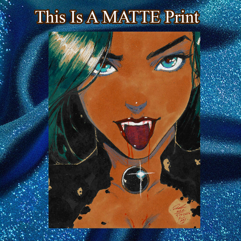 Vampire Art Illustration Hard Signed 8.5x11in Fine Art PRINT