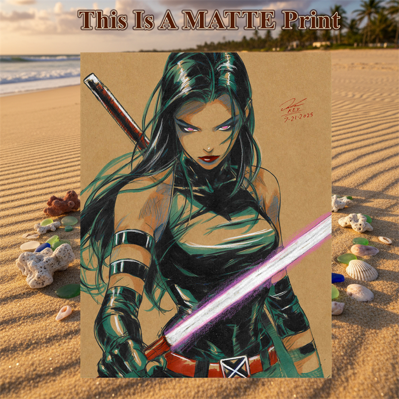 Psylocke Art Illustration Hard Signed 8.5x11in Fine Art PRINT