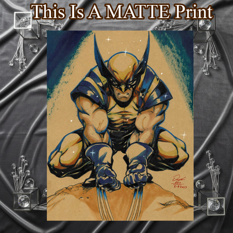 Wolverine Art Illustration Hard Signed 8.5x11in Fine Art PRINT