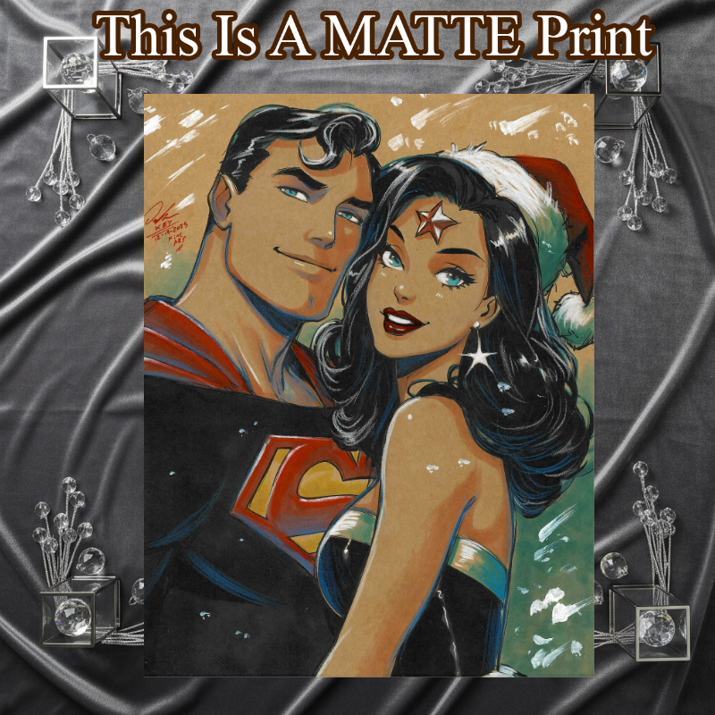 Superman Art Illustration Hard Signed 8.5x11in Fine Art PRINT