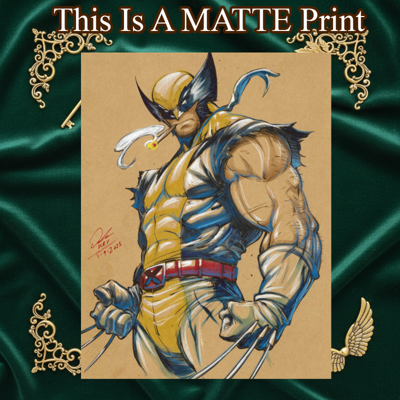 Wolverine Art Illustration Hard Signed 8.5x11in Fine Art PRINT