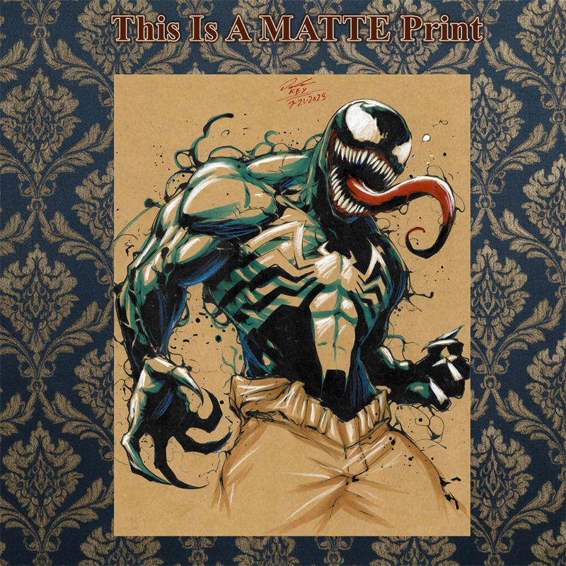 Venom Art Illustration Hard Signed 8.5x11in Fine Art PRINT