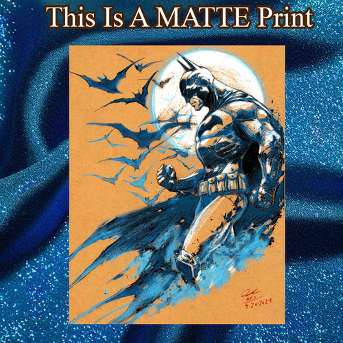 Batman Art Illustration Hard Signed 8.5x11in Fine Art PRINT