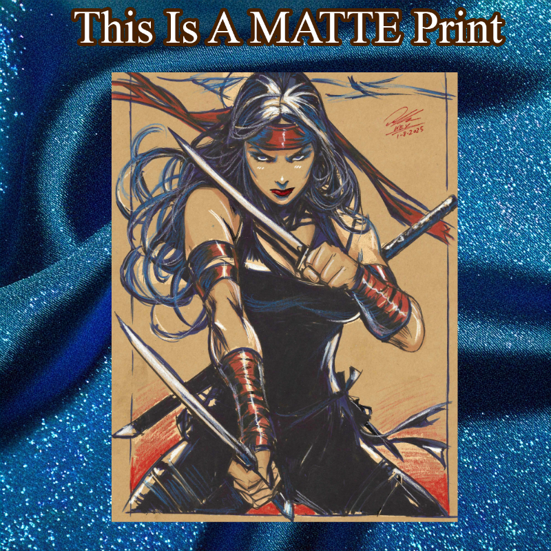 Elektra Art Illustration Hard Signed 8.5x11in Fine Art PRINT