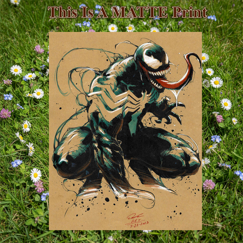 Venom Art Illustration Hard Signed 8.5x11in Fine Art PRINT